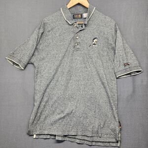 Foursome Grumpy Dwarf Polo Golf Shirt Mens Medium Grey Vintage Cotton
